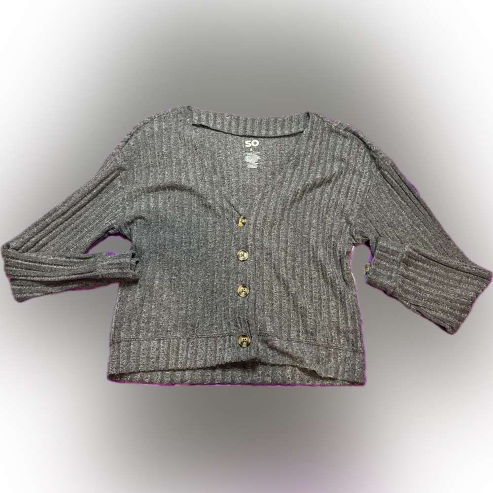 Gray Button-Up Sweater